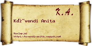 Kövendi Anita névjegykártya