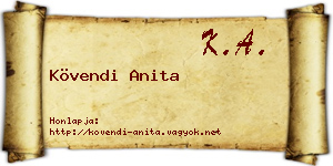 Kövendi Anita névjegykártya